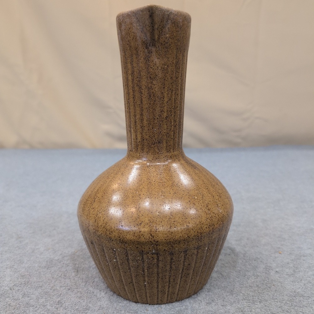 Vintage Monmouth Pottery‎ Brown Speckled Stoneware Pitcher Maple Leaf USA - Picture 5 of 10
